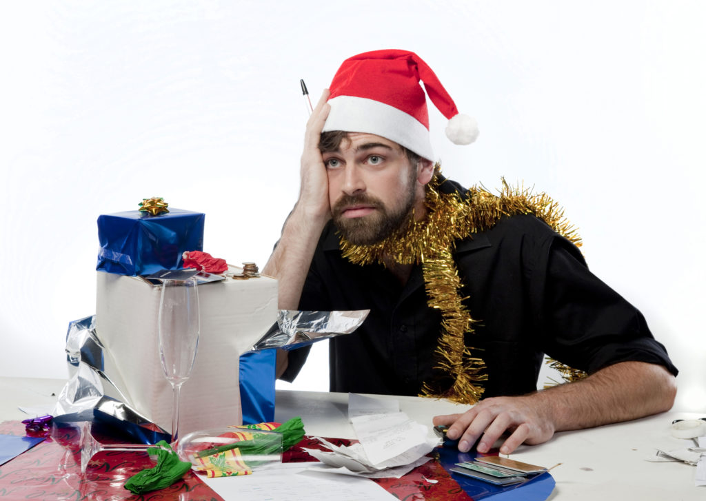 Man stressed by the holidays